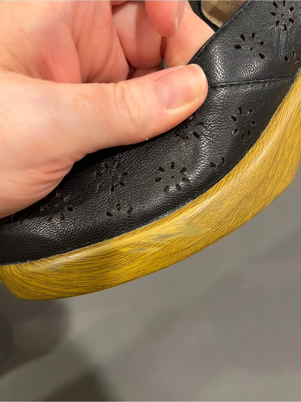 Alegria Black Mary Jane Flats with Yellow Outsole size 42